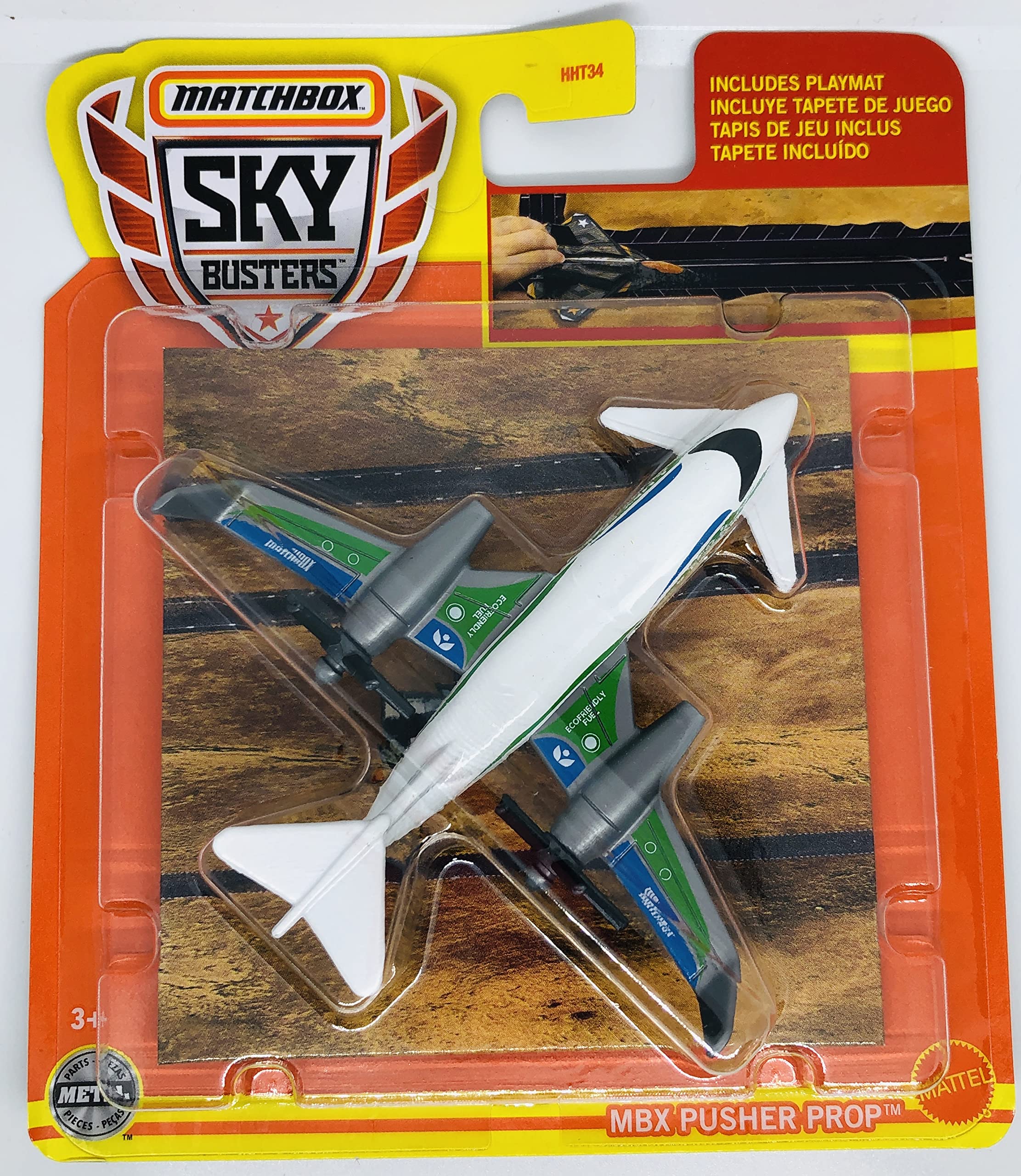 Hot Wheels Matchbox Sky Busters 2022 Diecast Airplane Toy - Red, 1:32 Scale - Includes Playmat
