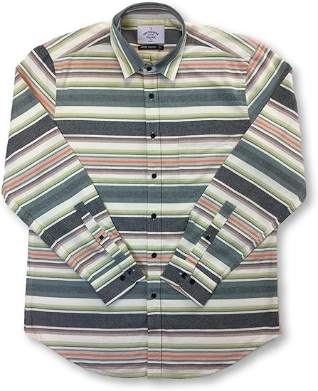 Portuguese Flannel Nativo cotton shirt in multi colour stripe XL at Amazon Menâs Clothing store