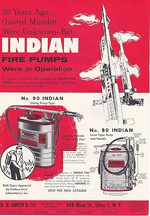 Amazon Com 1958 Original Magazine Print Ad Indian Fire Pumps