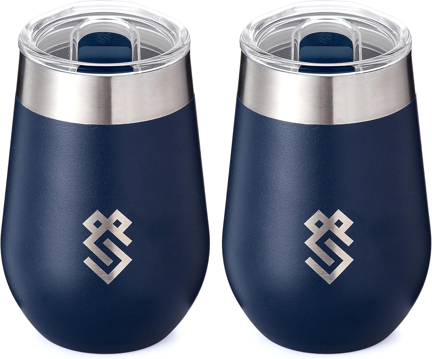 Summit Outdoor Wine Glasses, Vacuum Insulated Wine Tumbler With Lid, Stemless Metal Cup Design, Stainless Steel, Unbreakable, Shatterproof, Portable, Set of 2, Home, Travel or Camping. NEW SLIDING LID