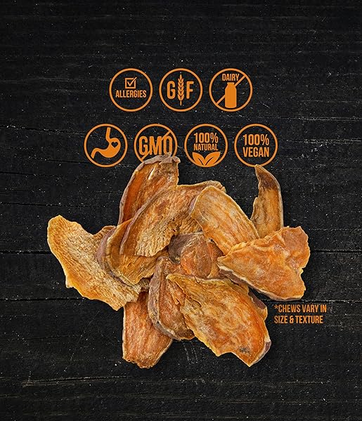 WHOLESOME PRIDE SWEET POTATO CHEWS 100% ALL-NATURAL SINGLE INGREDIENT DOG TREATS, 8 OZ