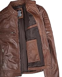 Decrum DISC Brown Leather Jacket - Cafe Racer