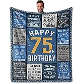 Nuritus 75th Birthday Gifts for Men Women, Best 75th Birthday Gifts for Men Women, 75 Year Old Birthdays Gift for Man, Funny 1950 75 Year Old Birthdays Gift for Man Ideas Blanket 50"X60"