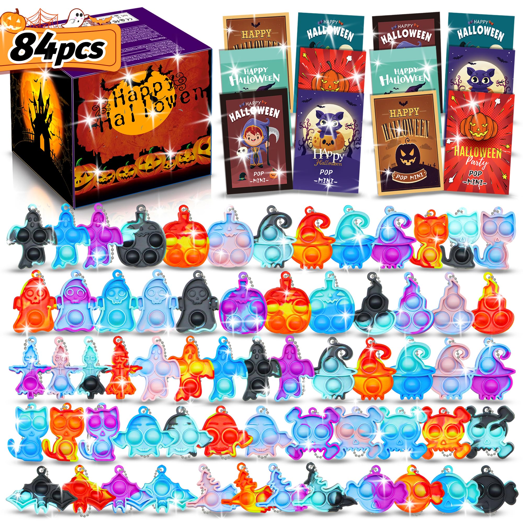 thumbnail image 2 of 24Pcs Halloween Mini Pop, Halloween Party Favors, Pop Fidget 2 of 11