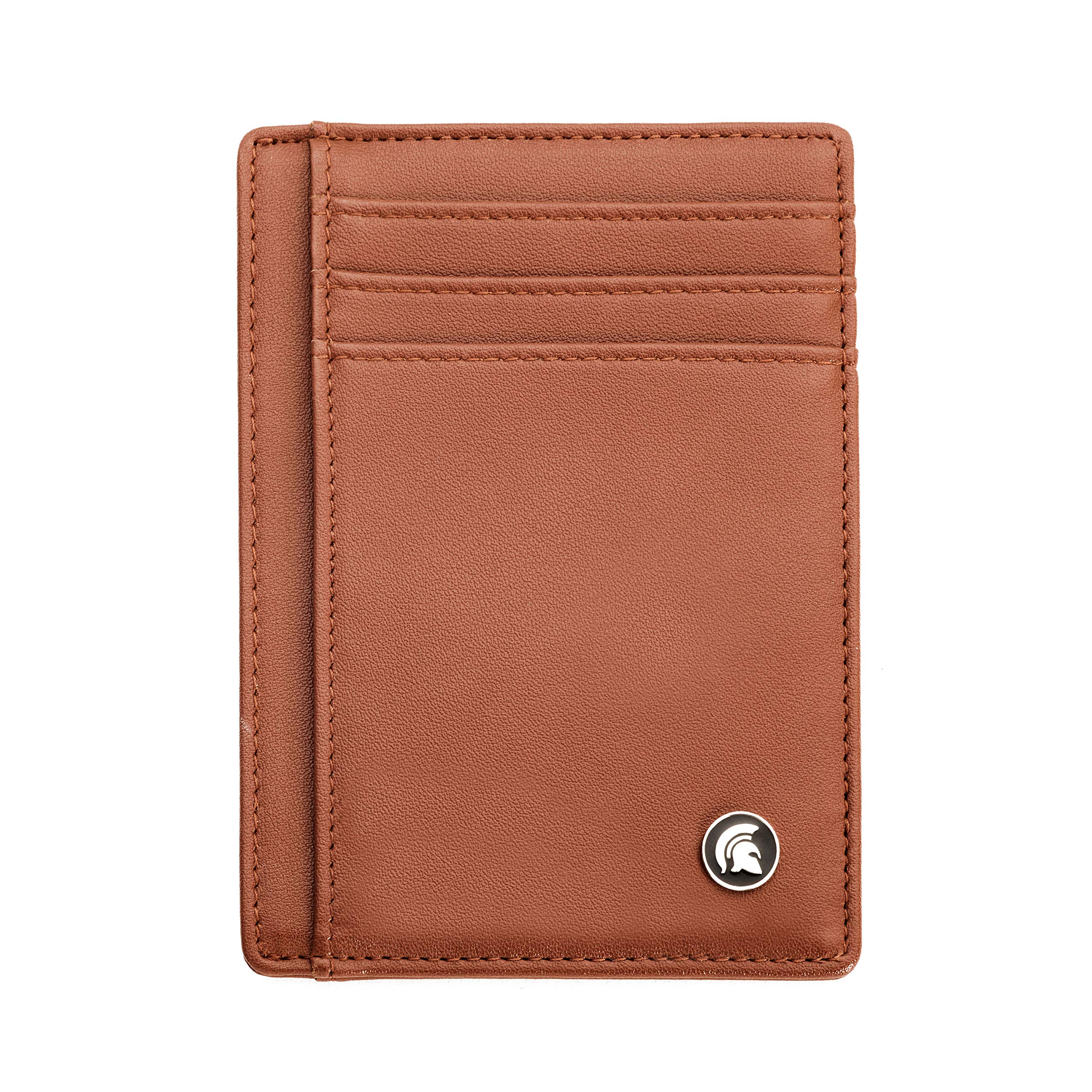 POWR Mens Wallet, Slim RFID Blocking Minimalist Credit Card Holder (Light Brown), Holds up to 7 Cards and Bank Notes, Ideal for Travel