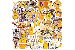 AHA PURE FOODS 50 PCS Los Angeles American Vinyl Lakers Basketball Star Stickers for Water Bottle, Laptop, Bicycle, Computer, Motorcycle, Travel Case, Car Decal Decoration Sticker Graffiti Decals