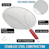 Zulay Large 29CM Frying Pan Splatter Screen - Stainless Steel Grease Guard view 2