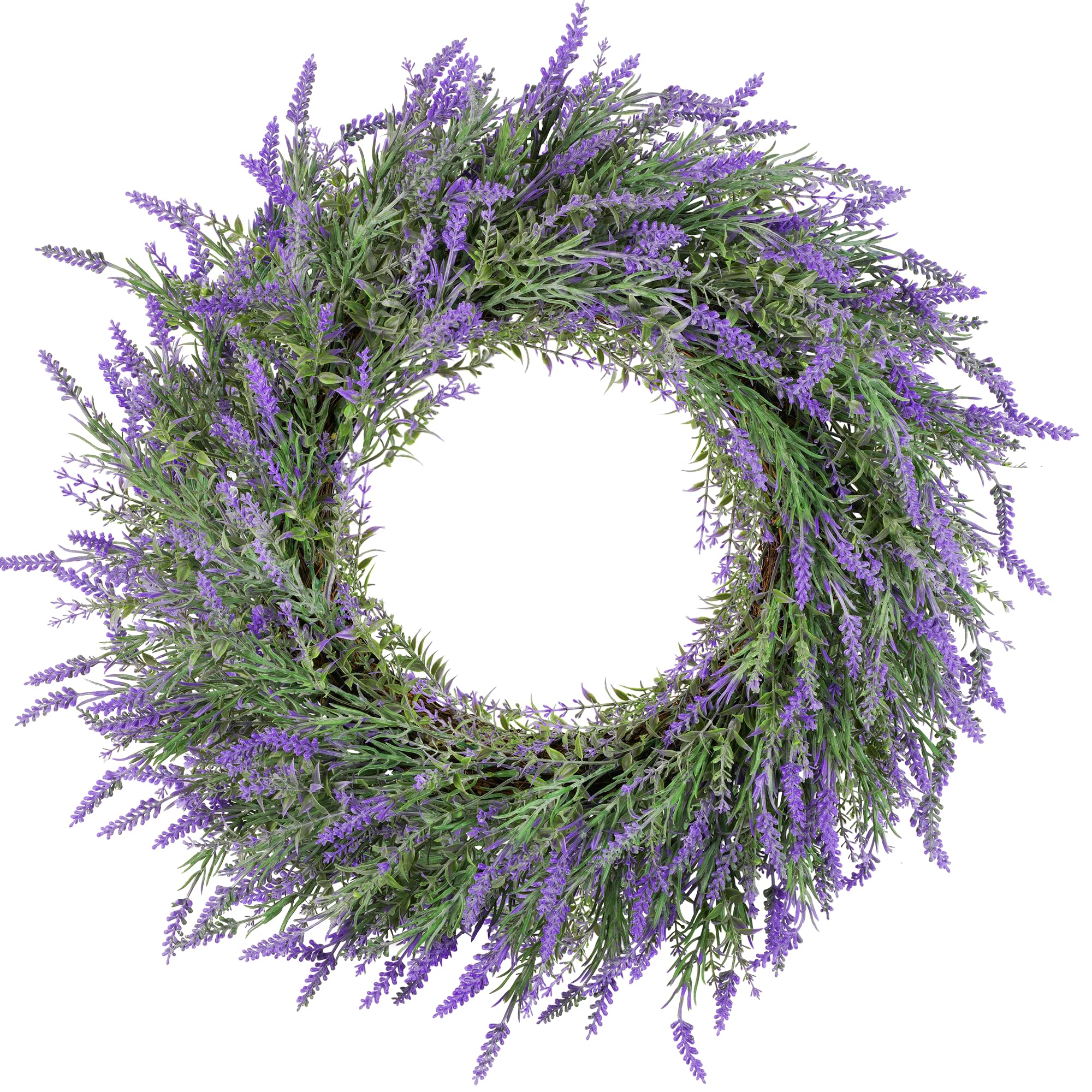Photo 1 of ***FACTORY SEALED***DDHS 23inch Summer Wreaths for Front Door, Artificial Large Lavender Wreath for Farmhouse Window Wall, Wedding, Indoor & Outdoor Spring Summer All Seasons (Purple Sash)