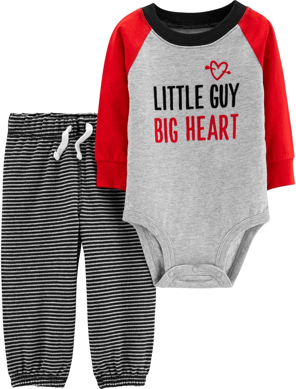 Carter's Baby Boy's Valentine's Day Little Guy Big Heart Bodysuit and Pants