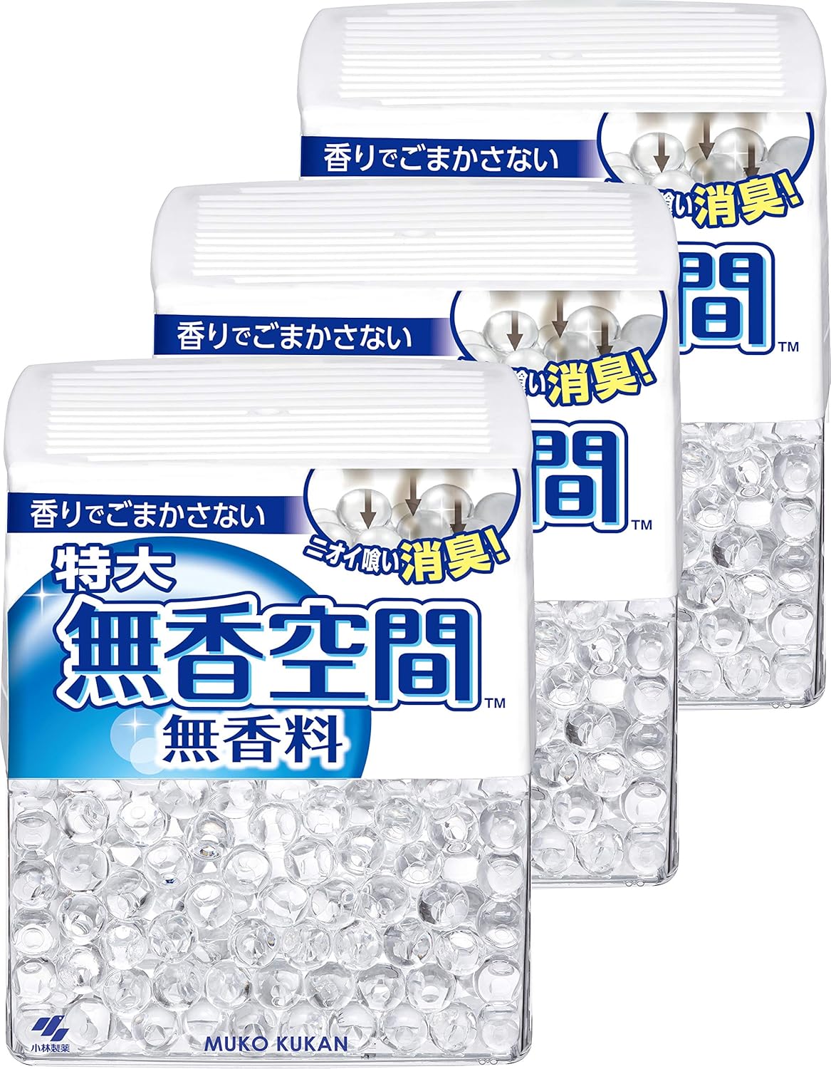 Amazon まとめ買い 無香空間 特大 消臭剤 本体 無香料 630ｇ 3個 無香空間 置き型