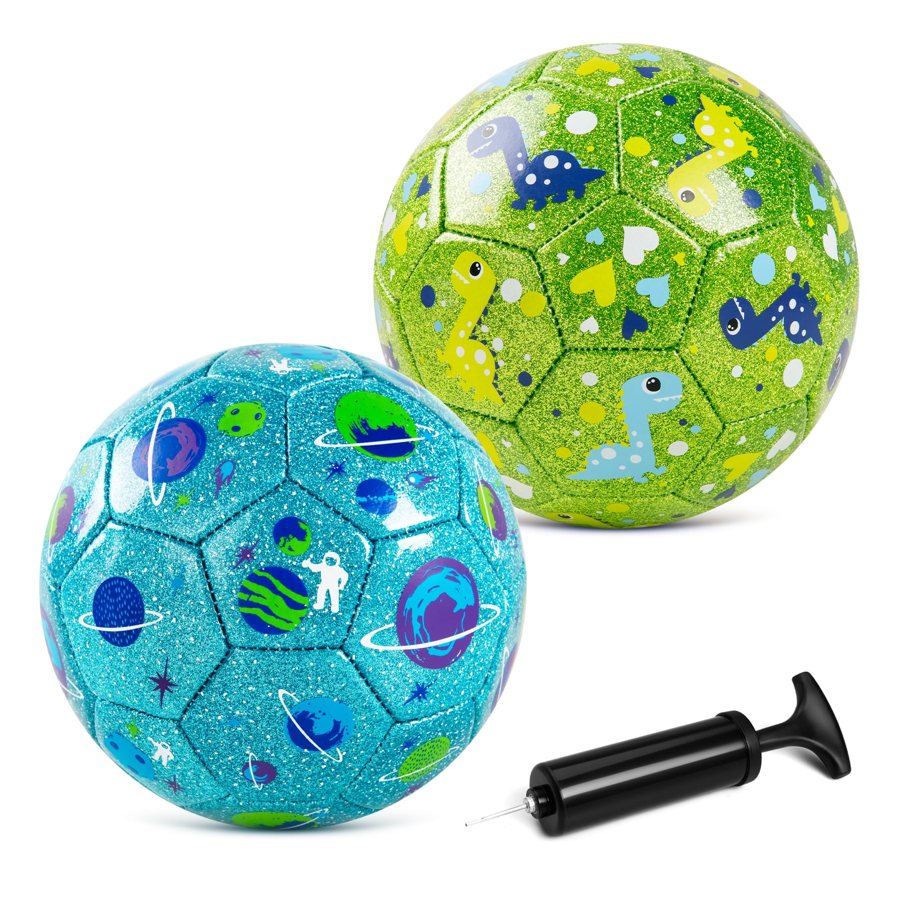 Toddler Soccer Ball Size 2 Size 3 - Small Soft Kids Ball 2 Pack for Ages 1-5 3-8 - Cartoon Sports Toy Boys Girls - Easter Basket Stuffers for Toddlers Kids - Soccer Gift for Indoor Outdoor Games