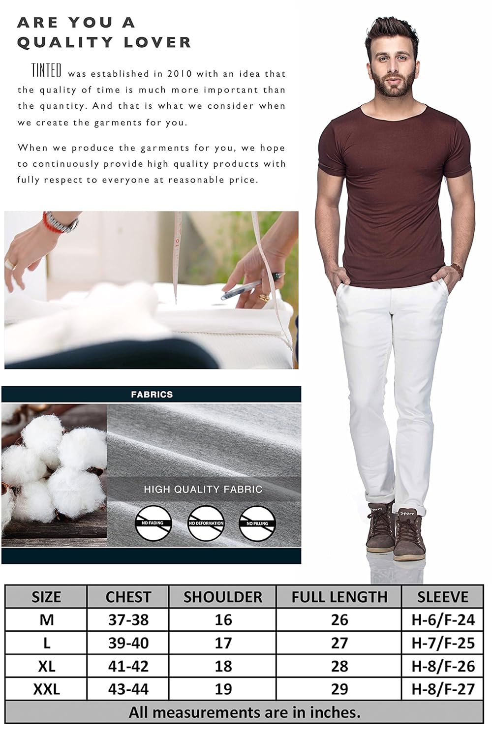 tinted men's rayon, viscose and spandex t-shirt