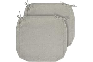 IN4 Care Patio Cushion Covers with Ties, 2 Pack, Outdoor Water Resistant Deep Seat Chair Cushion Slipcover 24x24x4 Inch for Garden Couch Sofa (Replacement Cover Only)-Warm Grey