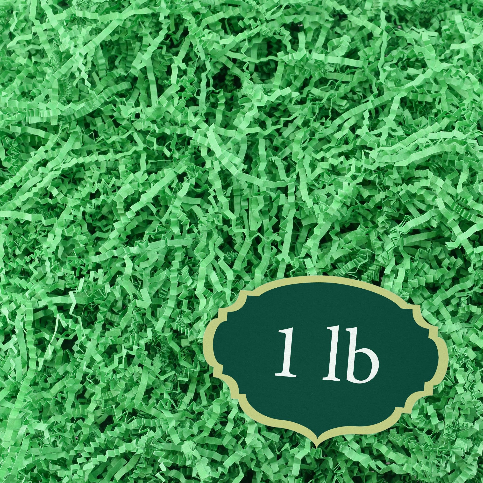 arcadia garden products 1 lbs - green crinkle shredded color paper filler box stuffing for gift wrap