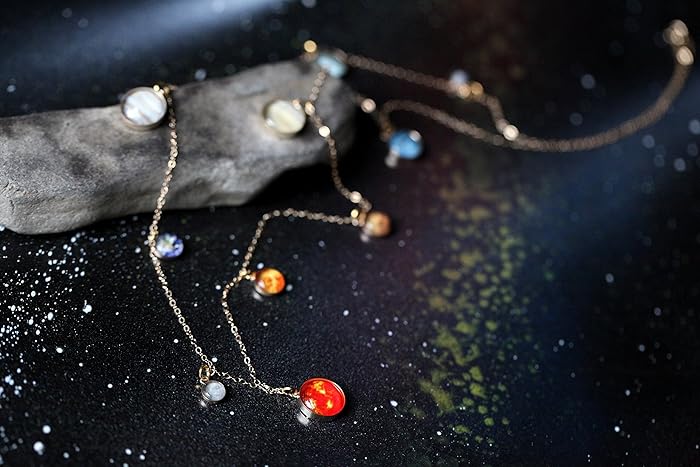 Amazoncom Long Solar System Galaxy Necklace Elegant