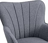 Yaheetech Modern Tub Chair Linen Fabric Armchair Grey view 9