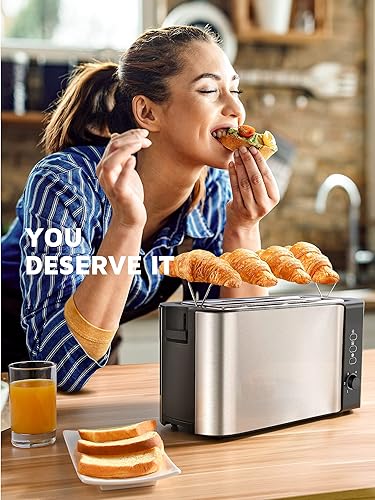 DyBaxa Stainless Steel Toaster Slice, Slice Long Slot, Compact