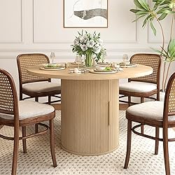 weselon 47 inch Round Dining Table for 4, Kitchen