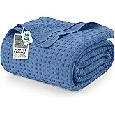 Utopia Bedding Wedgewood 100% Cotton Waffle Blanket 300 GSM [Twin - 90x72 Inch] Soft Lightweight Breathable Bed Blanket for All Season
