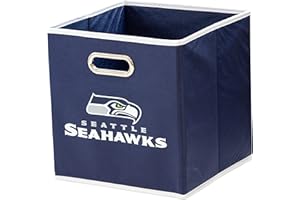 Franklin Sports NFL Seattle Seahawks Collapsible Storage Bin NFL Folding Cube Storage Container Fits Bin Organizers Fabric NFL Team Storage Cubes One Size