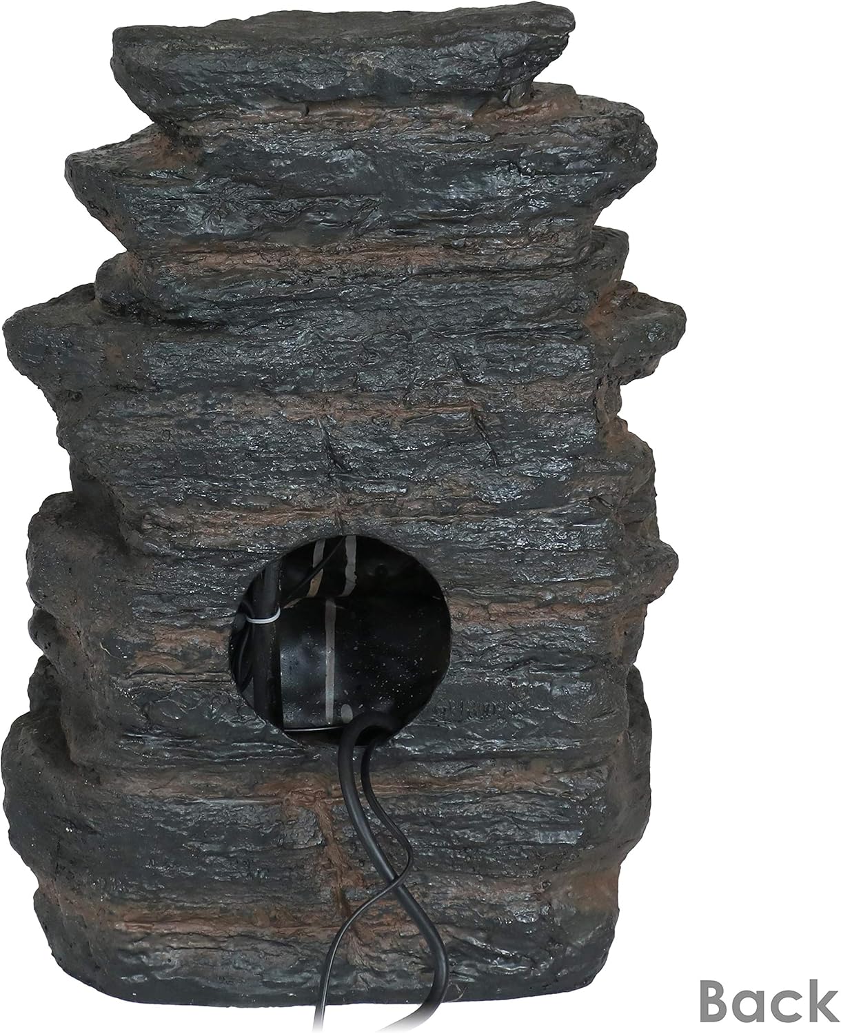 Sunnydaze Tumbling Falls Rock Style Outdoor Water Fountain with LED Lights - Corded Electric - Garden, Patio and Lawn Decor - Outdoor Waterfall Feature - 21-Inch: Kitchen & Dining