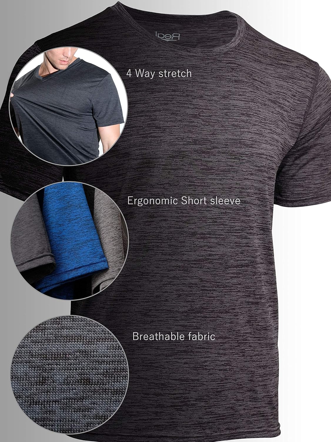 5 Pack: Men’s Dry-Fit Moisture Wicking Active Athletic Performance Crew T-Shirt at  Men’s Clothing store