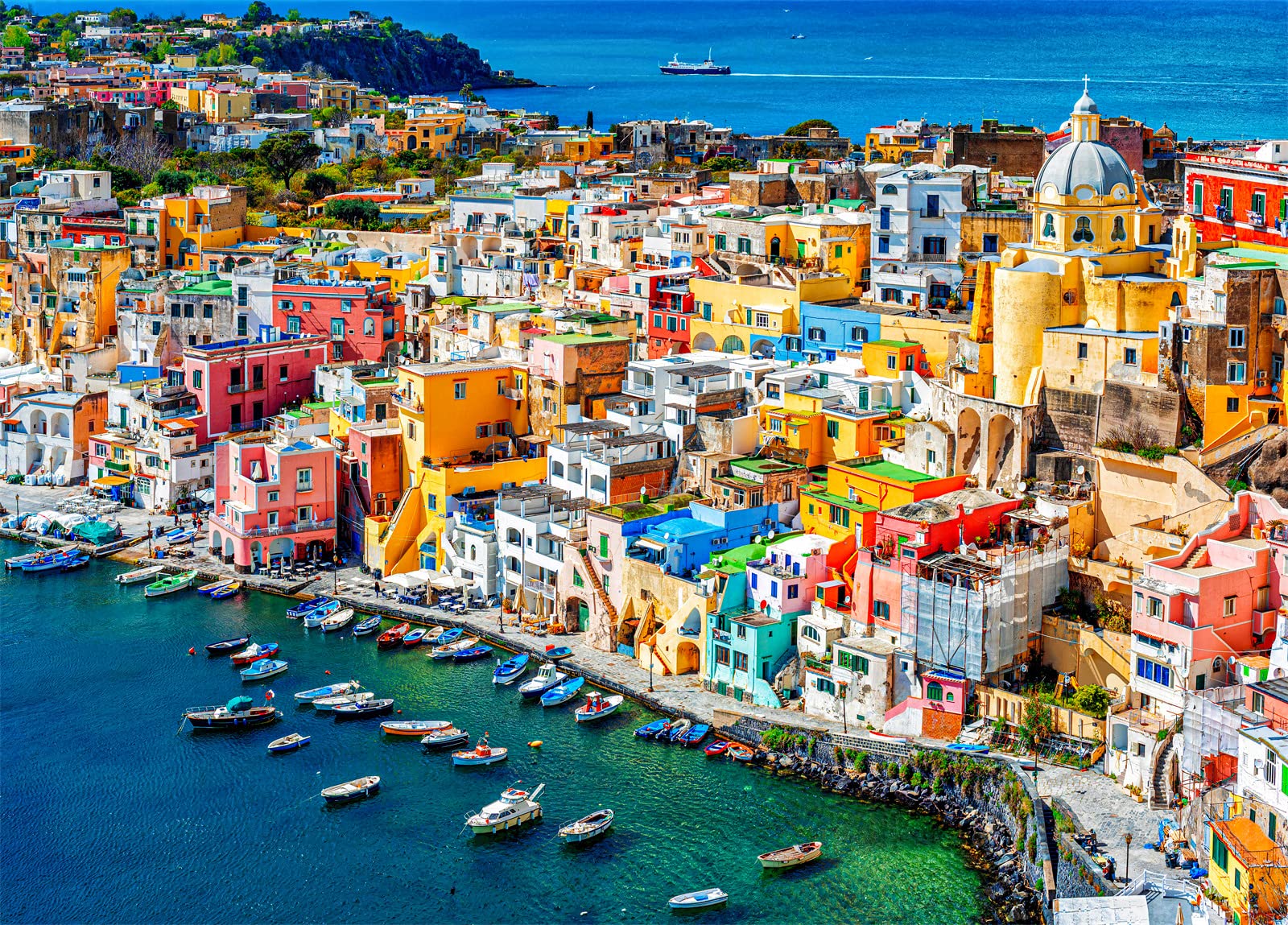 Procida Island Jigsaw Puzzles for Adults 1000 Piece Marina Corricella Jigsaws 1000 Pieces for Adults Gifts