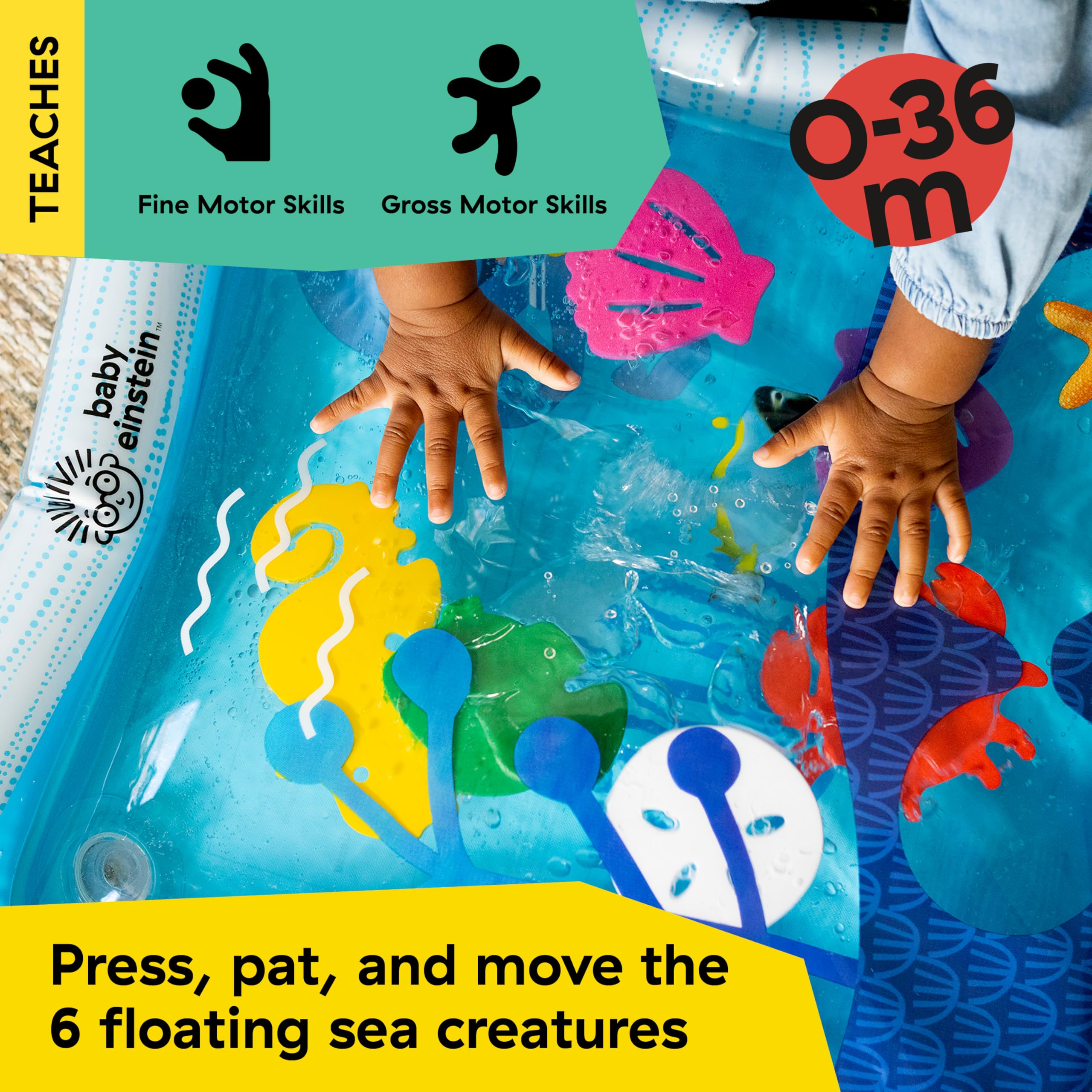 Baby Einstein Opus's Ocean of Discovery Water Play Mat, Mess-Free Activity & Sensory Toy, Opus the Octopus, Blue, Newborn +