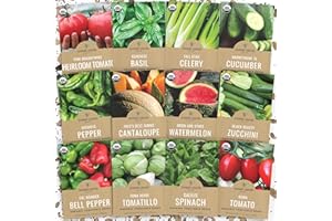 SWEET YARDS Organic Summer Seeds Variety Pack - 12 Individual Packs - 2025 Season - Basil, Tomatoes, Cucumber, Watermelon and More! for Indoor & Outdoor Planting (Non-GMO, Certified Organic)