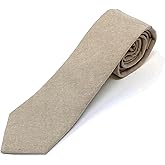 Proper Materials Men's Chambray Cotton Skinny Necktie Tie Textured Distressed Style - 2 1/2" Width