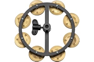 Meinl Percussion Signature Hihat Tambourine for a Dry and Vintage Sound, Designed with Benny Greb — NOT Made in China — Sand Blasted Brass Jingles, 2-Year Warranty (HTHHBG)