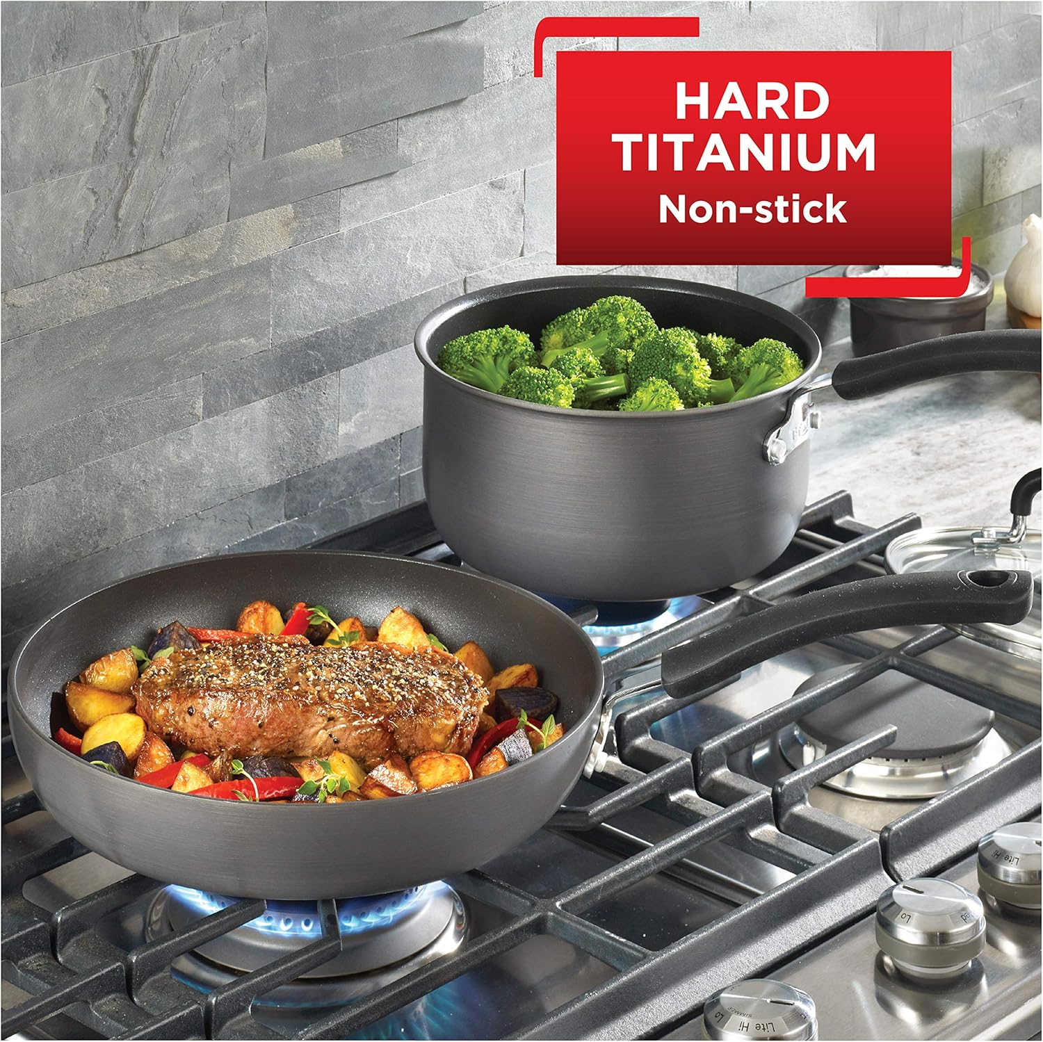 T-fal Nonstick Dishwasher Safe Cookware Lid Fry Pan, 10-Inch, Black: T Fal Professional Non Stick Fry Pan: Kitchen & Dining