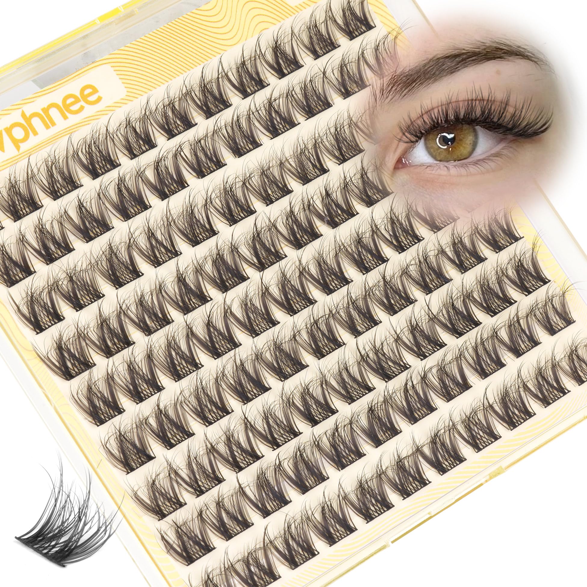 Photo 1 of 12MM Lash Clusters Short Natural Eyelash Cluster 3D Fluffing Individual Lashes CC-Curly Cluster Eyelash Extensions 99Pcs Wispy Cluster Lashes for Daily Wear