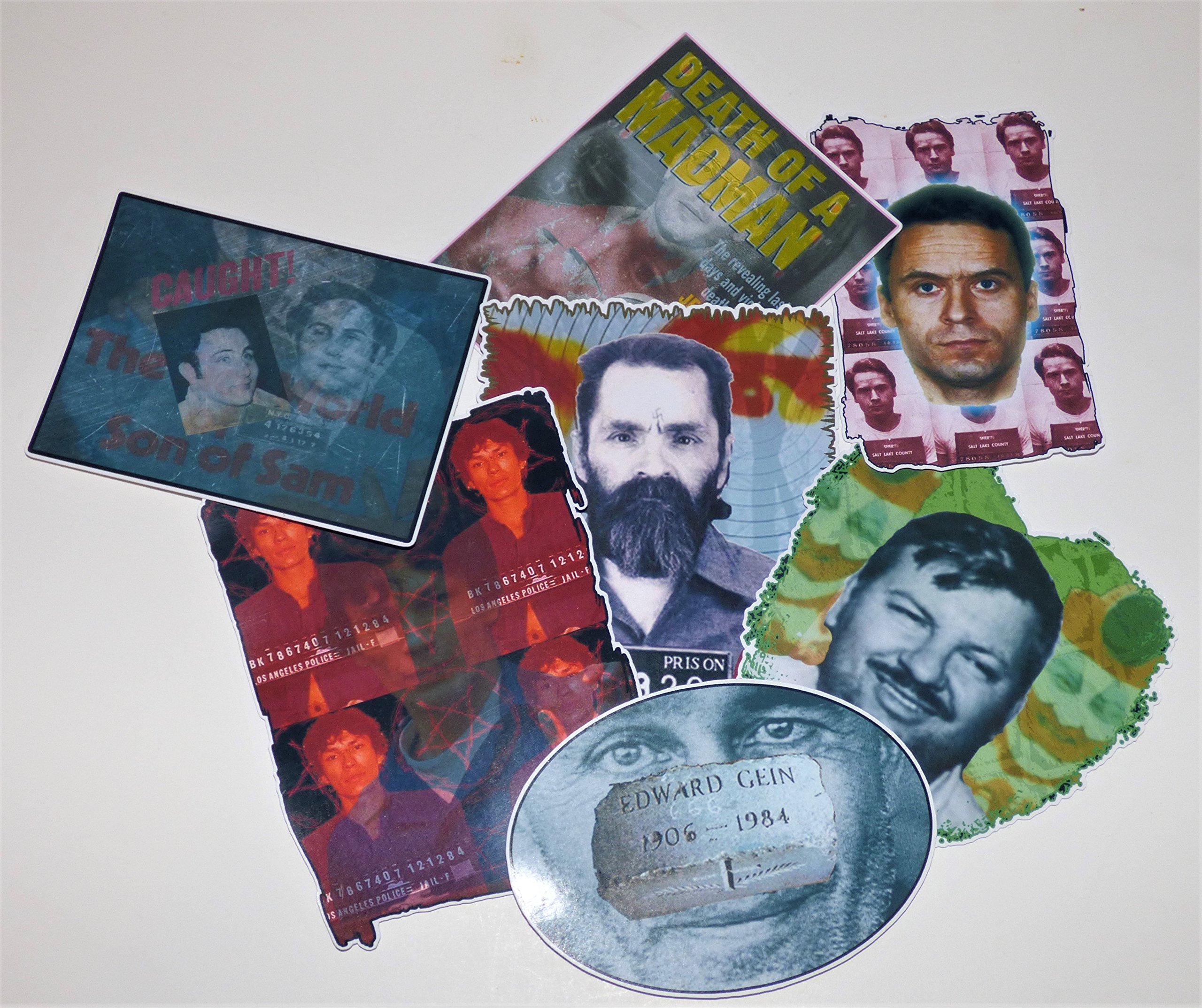 Charles Manson & Buddies Vinyl Sticker Set of 7 Lap