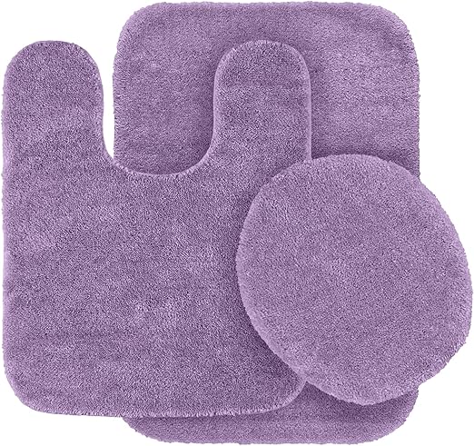 Purple Bathroom Rug
 - Amazon Com Garland Rug 3 Piece Traditional Nylon Washable Bathroom Rug Set Purple Home Kitchen