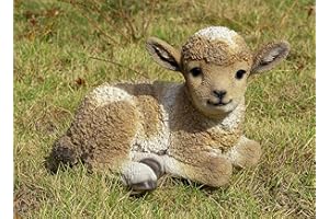 Hi-Line Gift Ltd. Small Brown & White Baby Lamb Lying Down