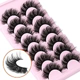 ALICROWN Fake Eyelashes 20MM Dramatic Faux Mink 5D 7 Pairs Reusable Fluffy Pack view 2