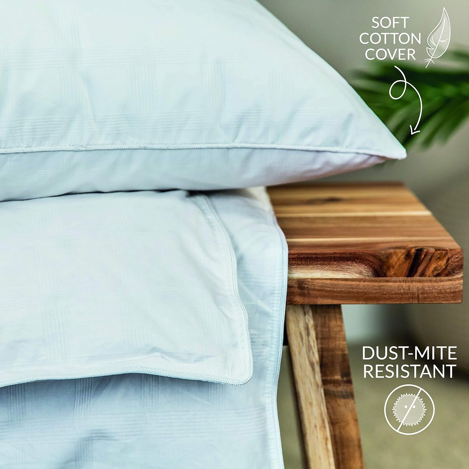 Snuggledown Hungarian Goose Down Pillow - 80:20 Ethically Sourced Fill for Front & Back Sleepers, White, 1 Pillow - Image 5