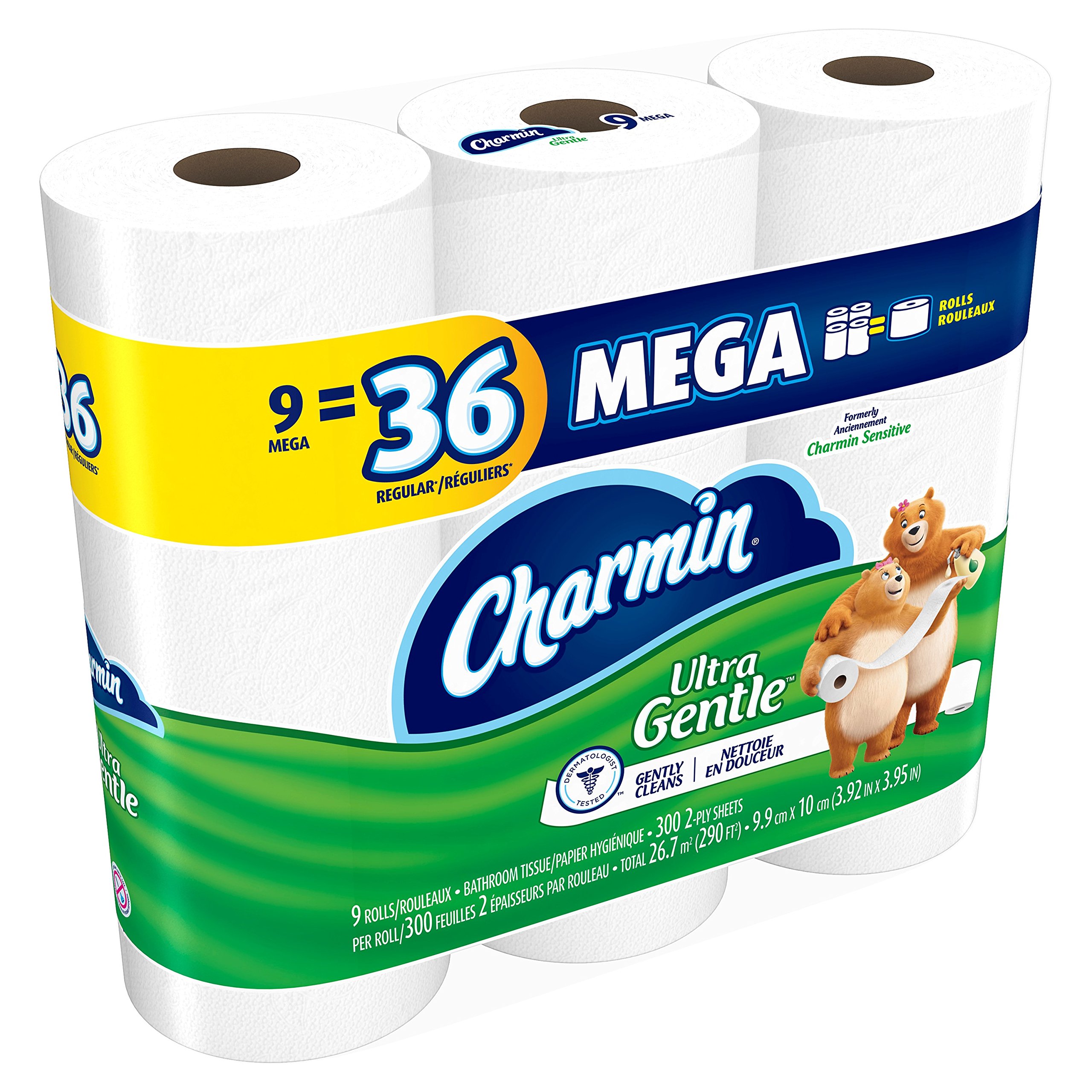Charmin Ultra Gentle Toilet Paper, 36 Mega Rolls = 144 Regular Rolls