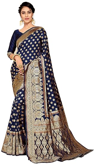 KEDARFAB Womens Banarasi Silk Saree With Blouse Piece