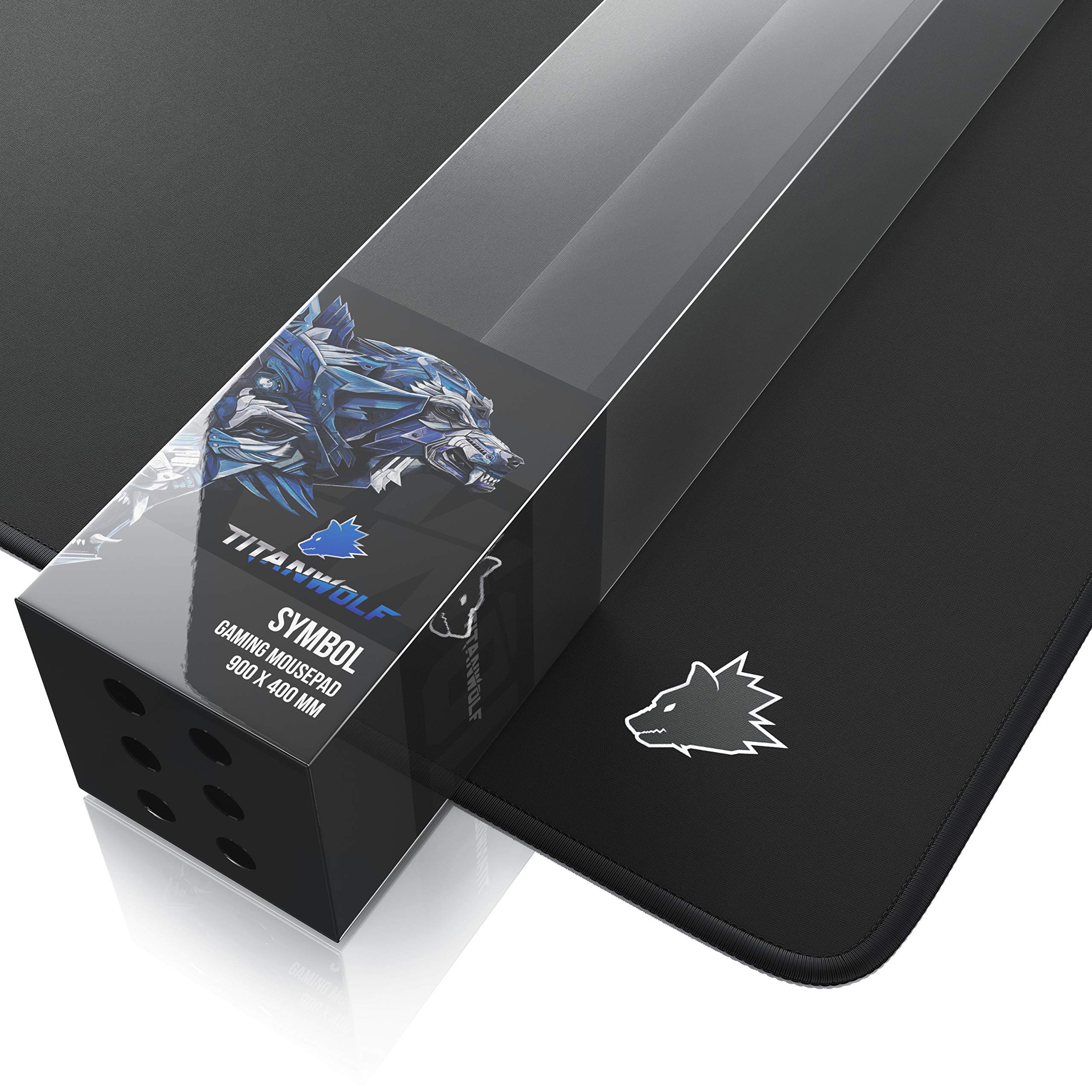 TITANWOLF - XXL Speed Gaming Mauspad Titanwolf Schwarz 900 x 400mm - XXL Mousepad - Tischunterlage Large Size - verbessert Präzision und Geschwindigkeit 6