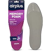 Airplus Memory Comfort Shoe Insoles With Memory Foam for Pressure Relief, Ideal For Men and Women