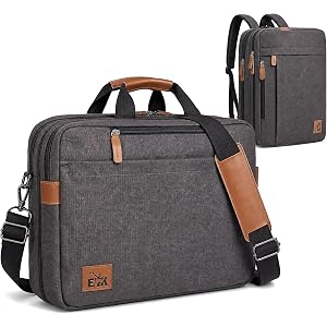 Laptop Bag | 3-In-1, Up to 17.3 Inch Laptop Messenger Bag for Business/Work/Travel, Convertible Backpack Briefcase Water resi
