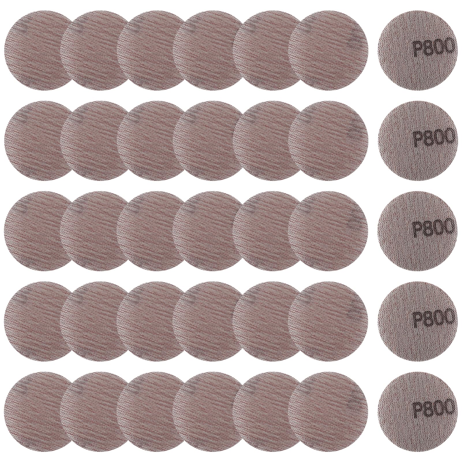 LEONTOOL 2 Inch Mesh Abrasive Mesh Sandpaper Hook and Loop Sanding Discs 800 Grit, Pack of 35 Dust Free Net Sandpaper Abrasives Pads Drywall Sander Sandpaper for Metal, Wood, Composites