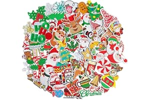 GUYI GYGYL 60Pcs Christmas Iron on Patches, Random Assorted Styles Xmas Embroidered Patch for Christmas Decoration, Clothing, T-Shirt, Backpacks, Hats, Jeans, Jackets