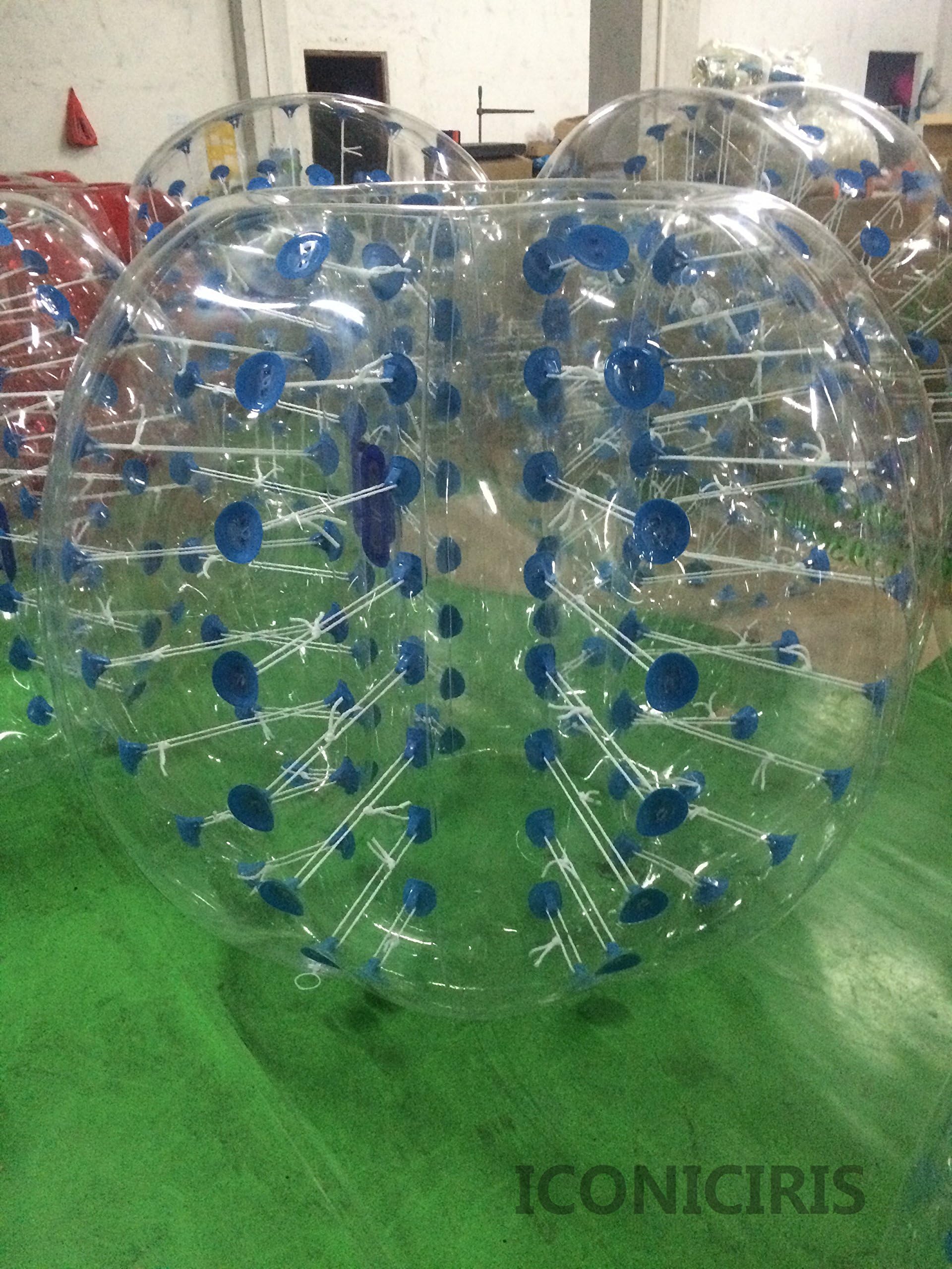 iconiciris Inflatable Bumper Bubble Balls Body Zorb Ball Soccer Bumper Football 1.5m Transparency with Blue Dot