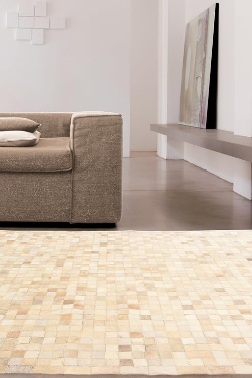 Amazon De Abc 9010768 Teppich Leder Beige 120 X 60 X 0 8 Cm