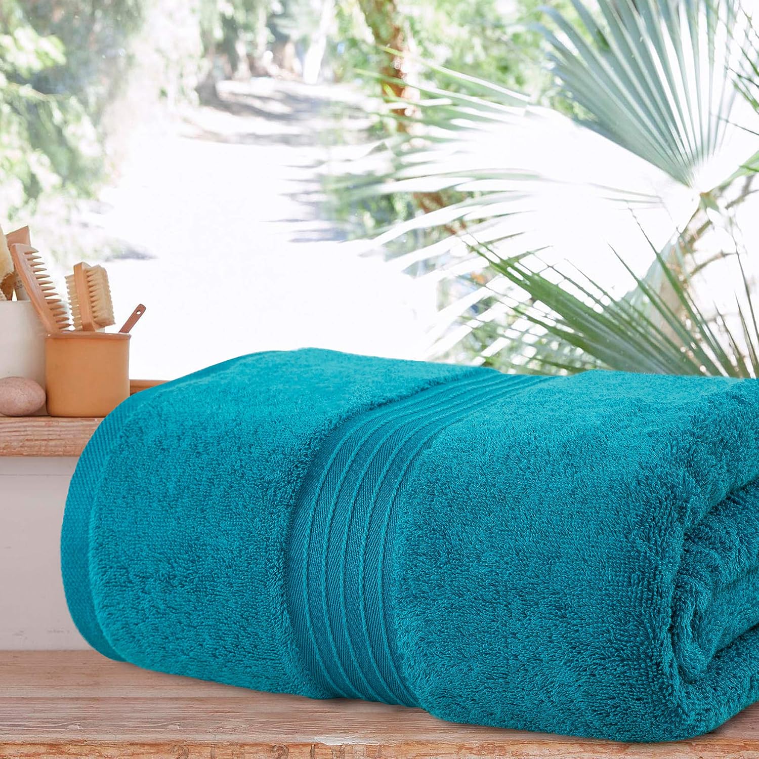 Bliss Casa Large Bath Sheets 35 x 70 Inch (1 Pack) 600 GSM Combed Cotton Highly Absorbent Quick Dry Hotel Bath Sheet Set (Navy): Home & Kitchen