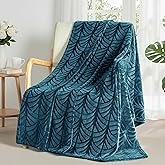 Whale Flotilla Flannel Fleece Throw Blanket for Couch, Soft Fluffy Velvet Sofa Blanket with Decorative Vintage Pattern for All Season, Warm and Lightweight, 50x60 Inch, Teal