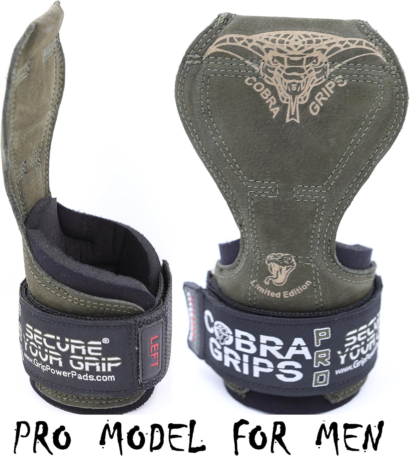 Cobra Grips PRO Weight Lifting Gloves Straps Hooks Power Lifting Deadlifts Grips PRO Weight